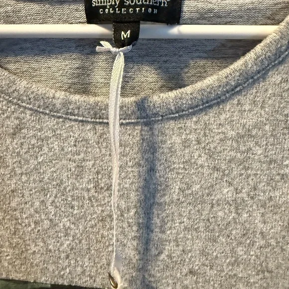 Simply Southern Collection Gray, Tan and Camouflage Blouse - Picture 3 of 4